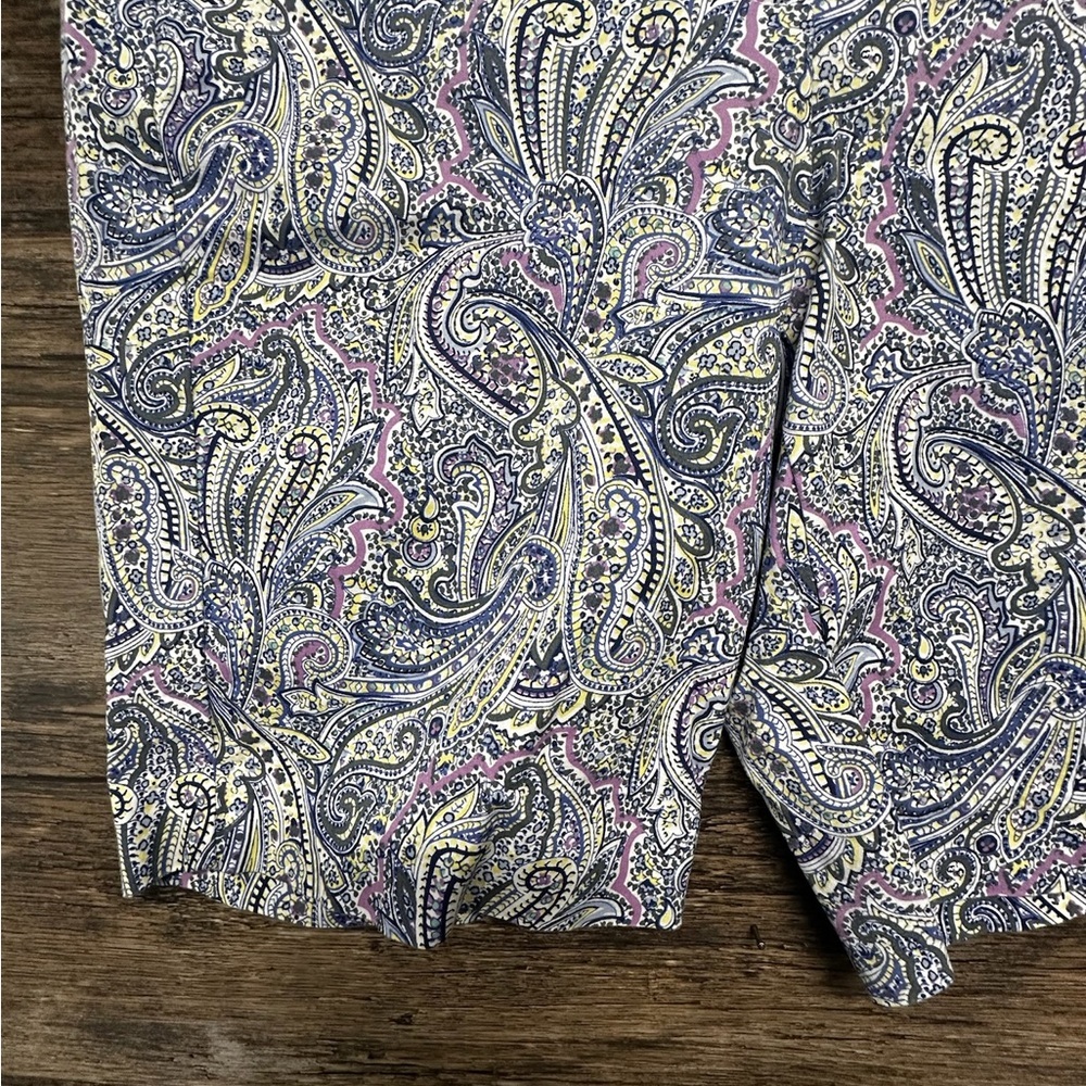 Talbots Blue and Purple Bermuda Shorts with Paisley Print - Picture 9 of 11